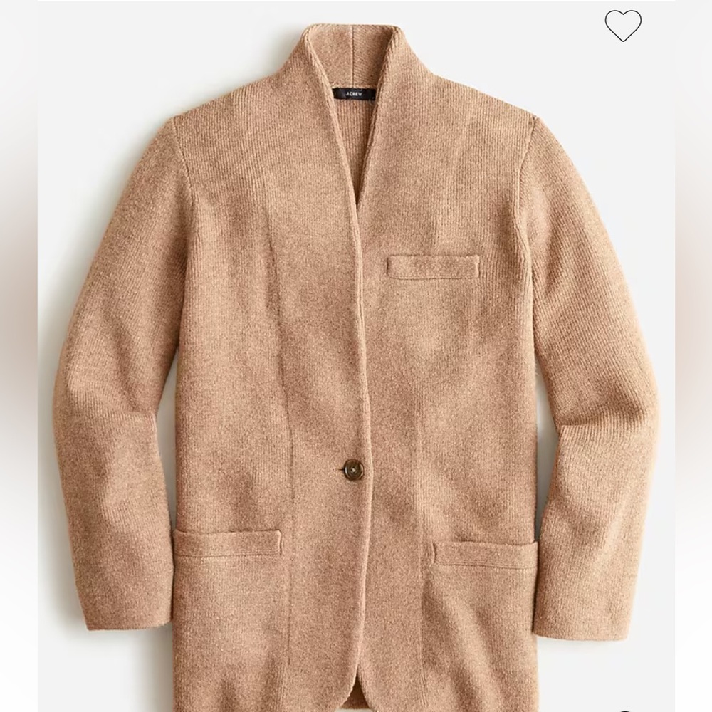 NWT J.Crew Cocoon Sweater Blazer color: Hthr Mushroom SIZE S